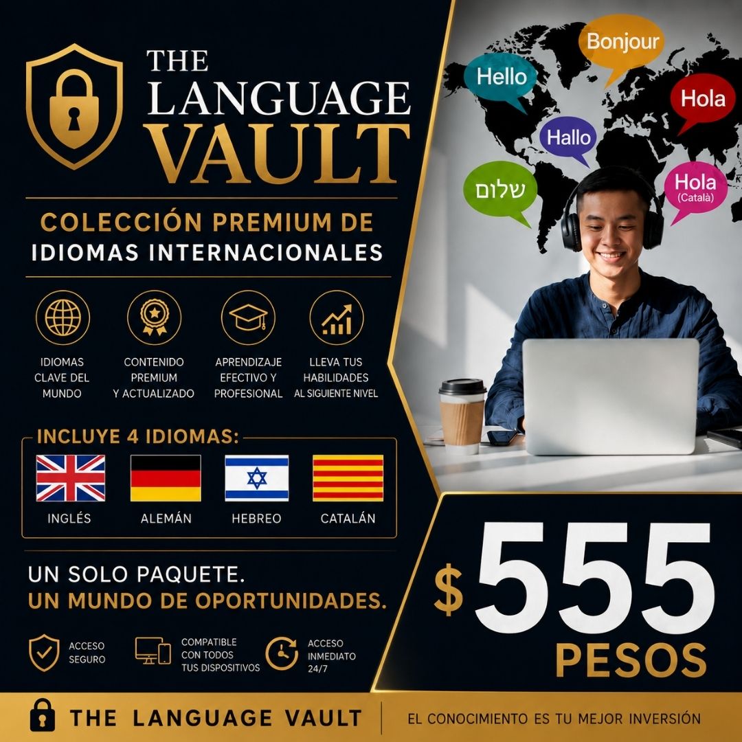 THE LANGUAGE VAULT Colección Premium de Idiomas Internacionales