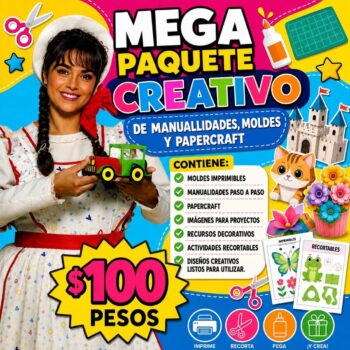  PAQUETE CREATIVO DE MANUALIDADES, MOLDES Y PAPERCRAFT 