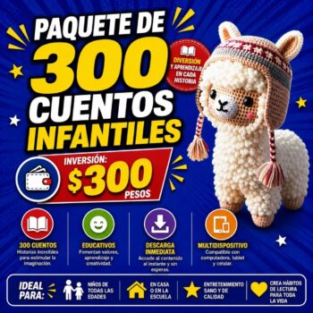 PAQUETE DE 300 CUENTOS INFANTILES