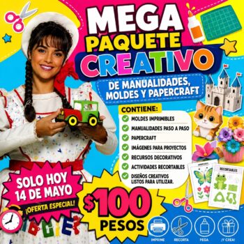 🔥✂️📚 *PAQUETE CREATIVO DE MANUALIDADES, MOLDES Y PAPERCRAFT*📚✂️