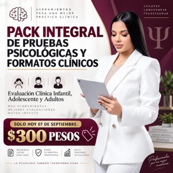 PACK INTEGRAL DE PRUEBAS PSICOLÓGICAS Y FORMATOS CLÍNICOS: Evaluación Clínica Infantil, Adolescente y Adultos