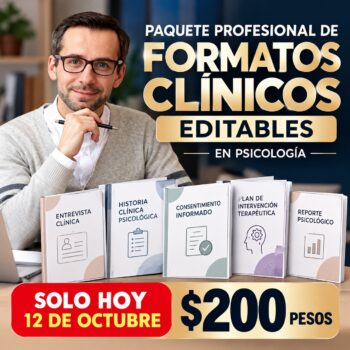 PAQUETE PROFESIONAL DE FORMATOS CLÍNICOS EDITABLES EN PSICOLOGÍA